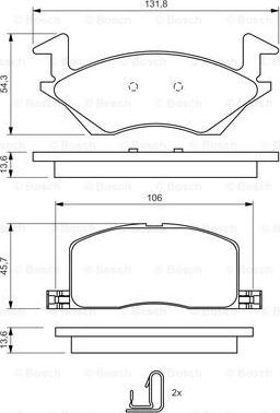 BOSCH 0 986 424 264 - Brake Pad Set, disc brake autospares.lv