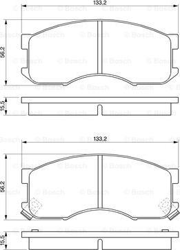 BOSCH 0 986 424 202 - Brake Pad Set, disc brake autospares.lv