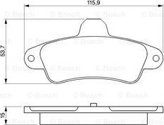 BOSCH 0 986 424 277 - Brake Pad Set, disc brake autospares.lv