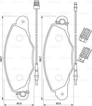 BOSCH 0 986 424 746 - Brake Pad Set, disc brake autospares.lv