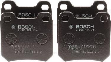 BOSCH 0 986 424 754 - Brake Pad Set, disc brake autospares.lv