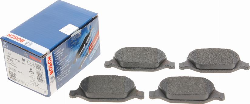 BOSCH 0 986 424 756 - Brake Pad Set, disc brake autospares.lv