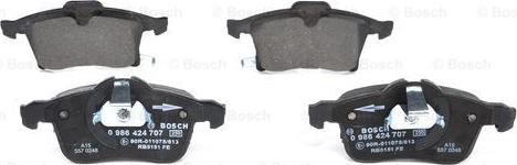 BOSCH 0 986 424 707 - Brake Pad Set, disc brake autospares.lv