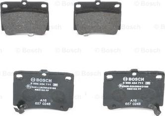 BOSCH 0 986 424 711 - Brake Pad Set, disc brake autospares.lv