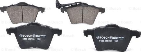 BOSCH 0 986 424 780 - Brake Pad Set, disc brake autospares.lv