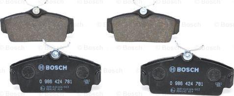 BOSCH 0 986 424 781 - Brake Pad Set, disc brake autospares.lv