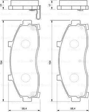 BOSCH 0 986 424 726 - Brake Pad Set, disc brake autospares.lv