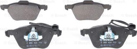 BOSCH 0 986 424 777 - Brake Pad Set, disc brake autospares.lv