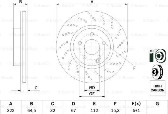 BOSCH 0 986 479 408 - Brake Disc autospares.lv