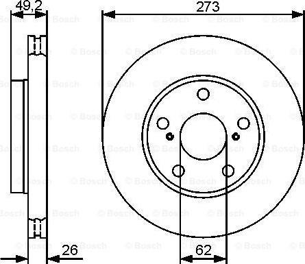 BOSCH 0 986 479 425 - Brake Disc autospares.lv