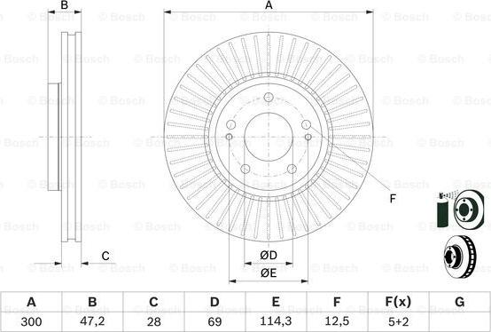 BOSCH 0 986 479 595 - Brake Disc autospares.lv