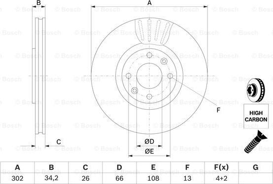 BOSCH 0 986 479 548 - Brake Disc autospares.lv