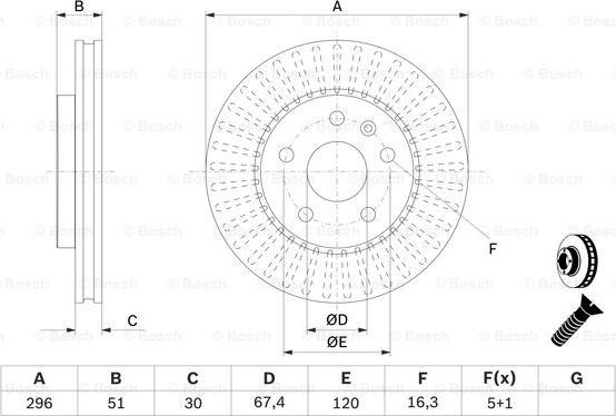 BOSCH 0 986 479 543 - Brake Disc autospares.lv