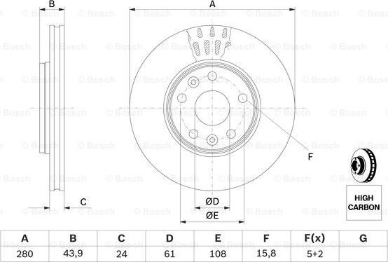 BOSCH 0 986 479 555 - Brake Disc autospares.lv