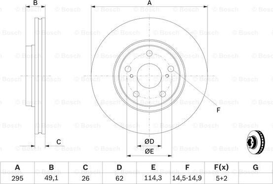 BOSCH 0 986 479 560 - Brake Disc autospares.lv