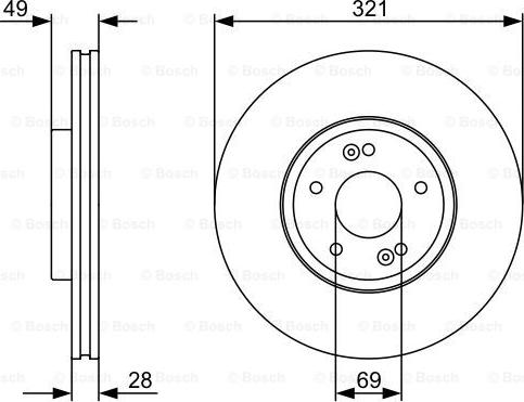 BOSCH 0 986 479 536 - Brake Disc autospares.lv