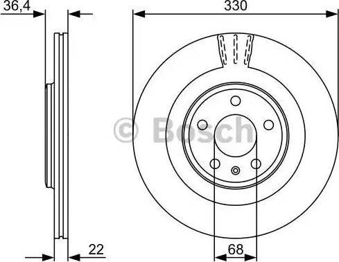 BOSCH 0 986 479 522 - Brake Disc autospares.lv