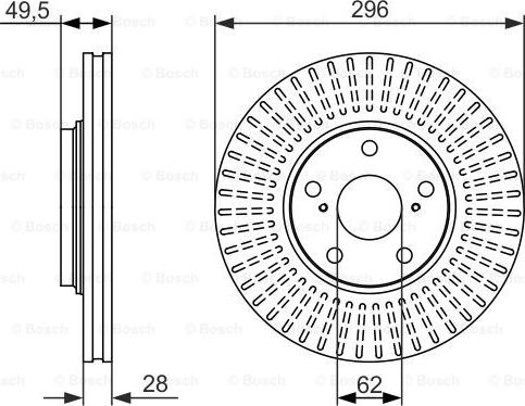 BOSCH 0 986 479 664 - Brake Disc autospares.lv