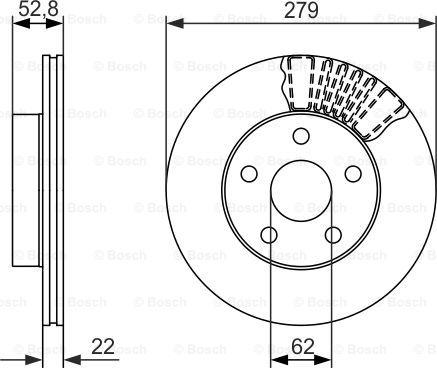 BOSCH 0 986 479 618 - Brake Disc autospares.lv