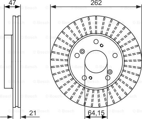 BOSCH 0 986 479 687 - Brake Disc autospares.lv