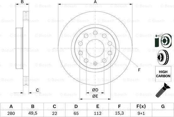 BOSCH 0 986 479 098 - Brake Disc autospares.lv