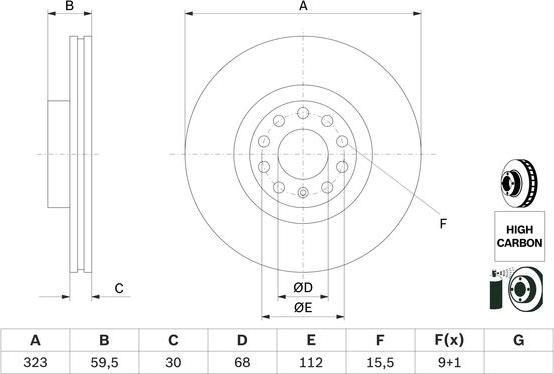 BOSCH 0 986 479 060 - Brake Disc autospares.lv