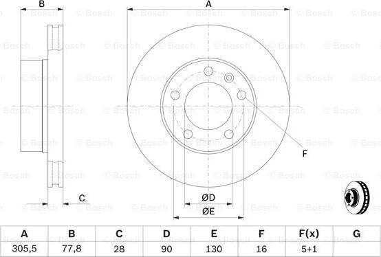 BOSCH 0 986 479 001 - Brake Disc autospares.lv