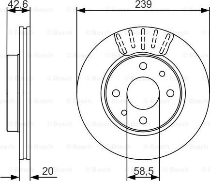 BOSCH 0 986 479 082 - Brake Disc autospares.lv