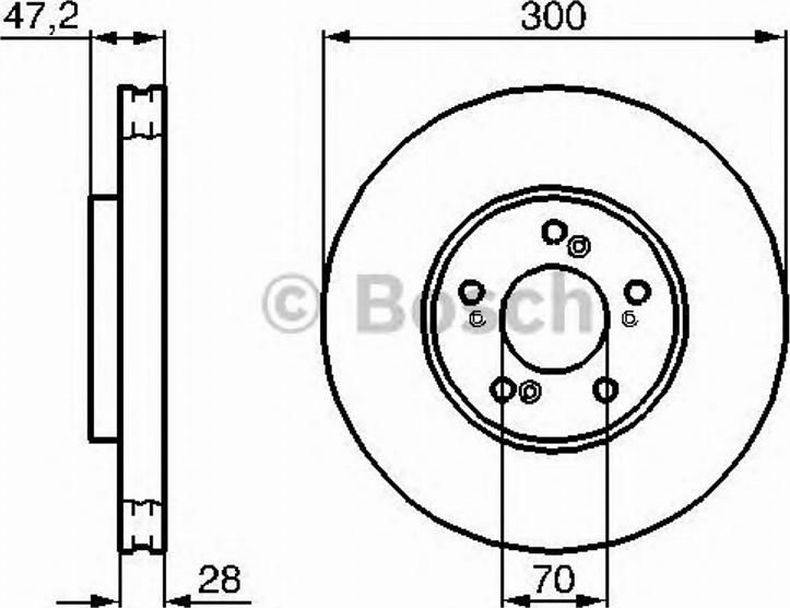 BOSCH 0 986 479 032 - Brake Disc autospares.lv