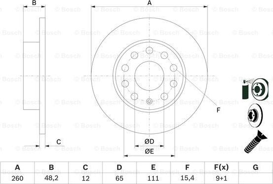 BOSCH 0 986 479 155 - Brake Disc autospares.lv