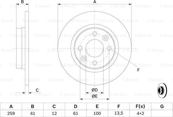 BOSCH 0 986 479 164 - Brake Disc autospares.lv