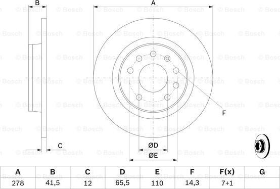 BOSCH 0 986 479 106 - Brake Disc autospares.lv