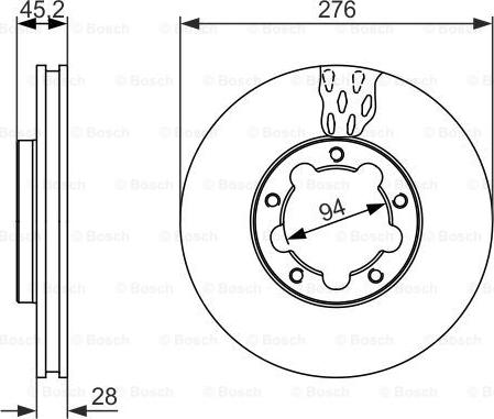 BOSCH 0 986 479 136 - Brake Disc autospares.lv