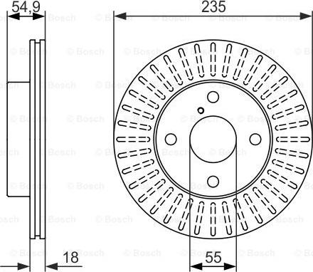 BOSCH 0 986 479 845 - Brake Disc autospares.lv