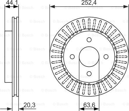 BOSCH 0 986 479 887 - Brake Disc autospares.lv