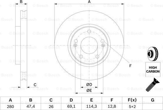 BOSCH 0 986 479 368 - Brake Disc autospares.lv