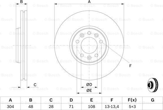 BOSCH 0 986 479 C53 - Brake Disc autospares.lv