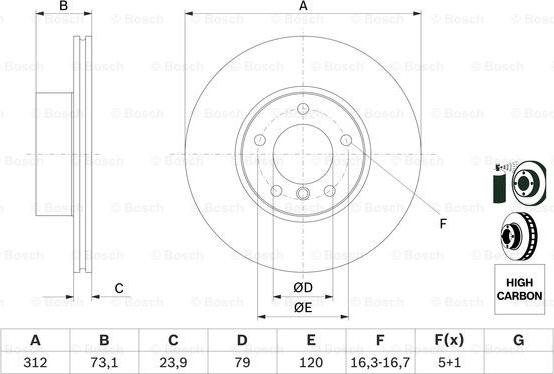 BOSCH 0 986 479 381 - Brake Disc autospares.lv