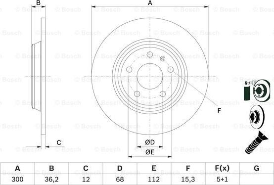 BOSCH 0 986 479 382 - Brake Disc autospares.lv