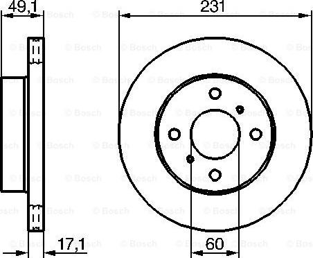 BOSCH 0 986 479 241 - Brake Disc autospares.lv