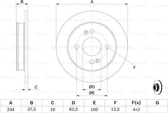 BOSCH 0 986 479 256 - Brake Disc autospares.lv