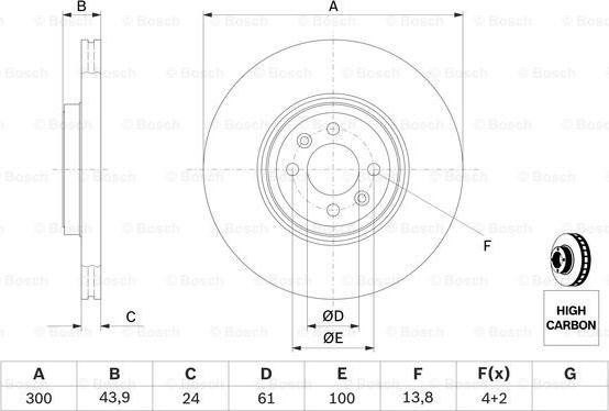 BOSCH 0 986 479 209 - Brake Disc autospares.lv