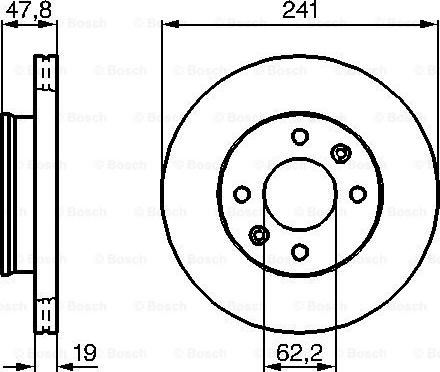 BOSCH 0 986 479 206 - Brake Disc autospares.lv