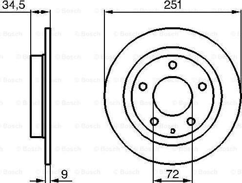 BOSCH 0 986 479 208 - Brake Disc autospares.lv