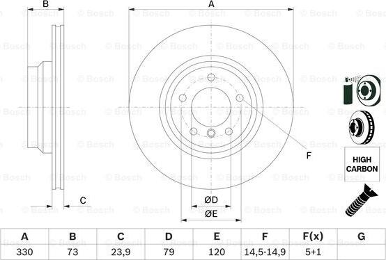 BOSCH 0 986 479 215 - Brake Disc autospares.lv