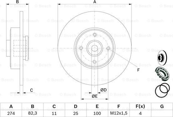 BOSCH 0 986 479 270 - Brake Disc autospares.lv