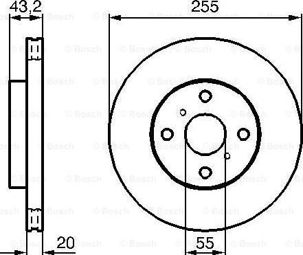 BOSCH 0 986 479 B60 - Brake Disc autospares.lv