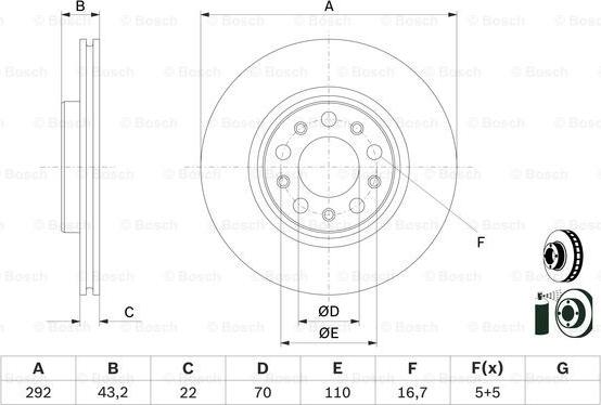 BOSCH 0 986 479 D99 - Brake Disc autospares.lv