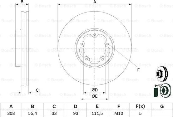 BOSCH 0 986 479 D40 - Brake Disc autospares.lv