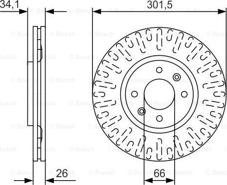 BOSCH 0 986 479 D36 - Brake Disc autospares.lv